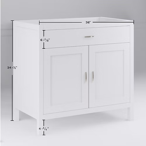 Newport 36" Freestanding Bathroom Vanity with Solid Surface Integrated Sink Top