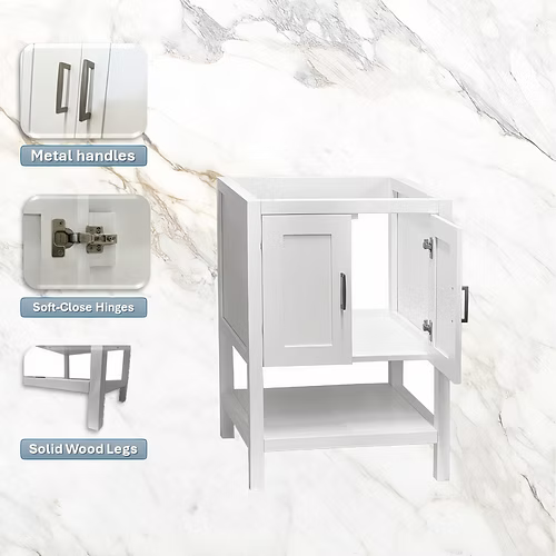 Monterey 30" Freestanding Bathroom Vanity with Solid Surface Integrated Sink Top