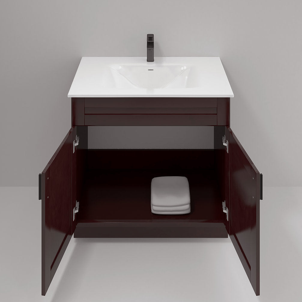 RTA Espresso Shaker 36" Freestanding Bathroom Vanity Sink Base with Optional Quartz or Ceramic Countertop