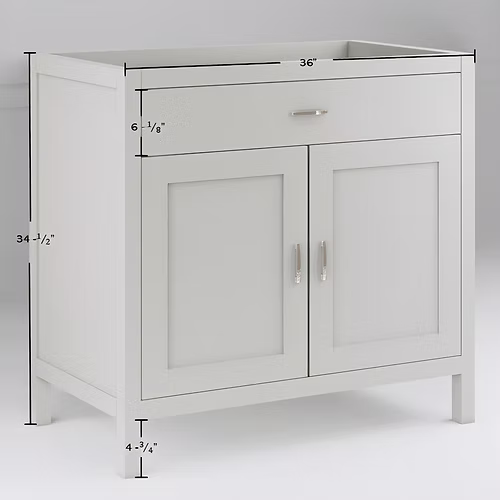 Newport 36" Freestanding Bathroom Vanity with Solid Surface Integrated Sink Top