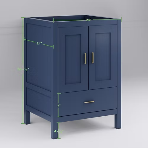 Catalina 24" Freestanding Bathroom Vanity with Solid Surface Integrated Sink Top