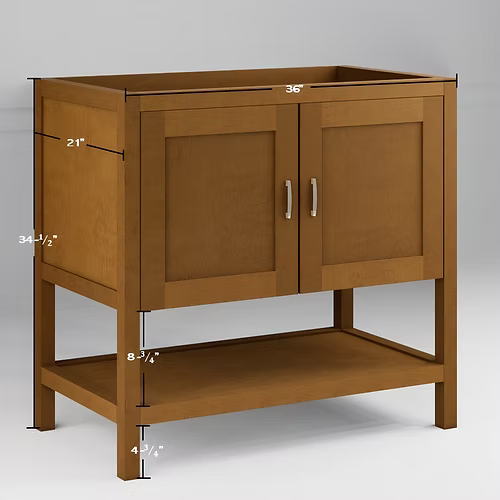 Monterey 36" Freestanding Bathroom Vanity with Solid Surface Integrated Sink Top