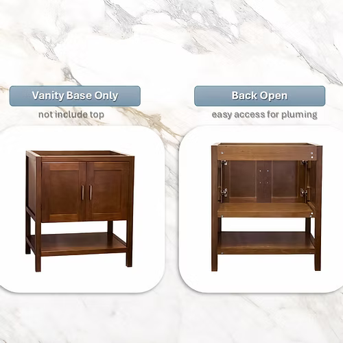 Monterey 30" Freestanding Bathroom Vanity with Solid Surface Integrated Sink Top