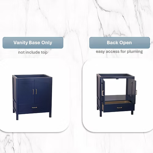 Catalina 24" Freestanding Bathroom Vanity with Solid Surface Integrated Sink Top