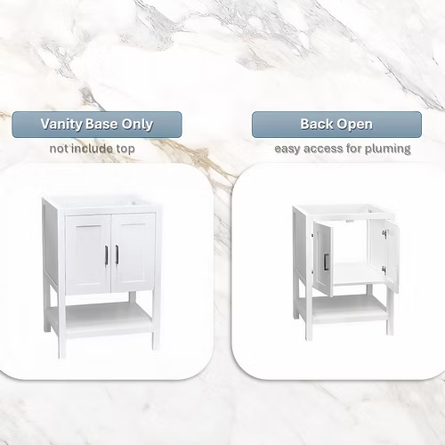 Monterey 24" Freestanding Bathroom Vanity with Solid Surface Integrated Sink Top