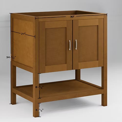 Monterey 30" Freestanding Bathroom Vanity with Solid Surface Integrated Sink Top
