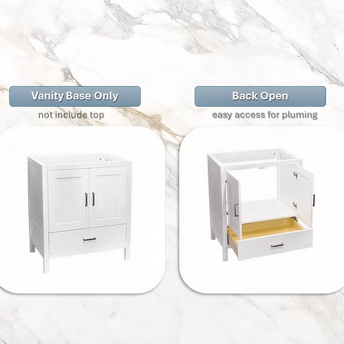 Catalina 24" Freestanding Bathroom Vanity with Solid Surface Integrated Sink Top