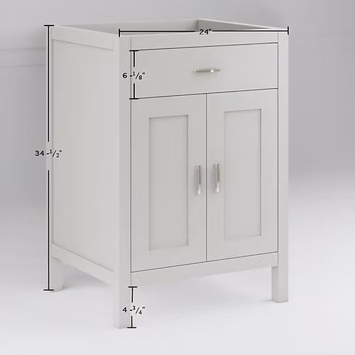 Newport 24" Freestanding Bathroom Vanity with Solid Surface Integrated Sink Top