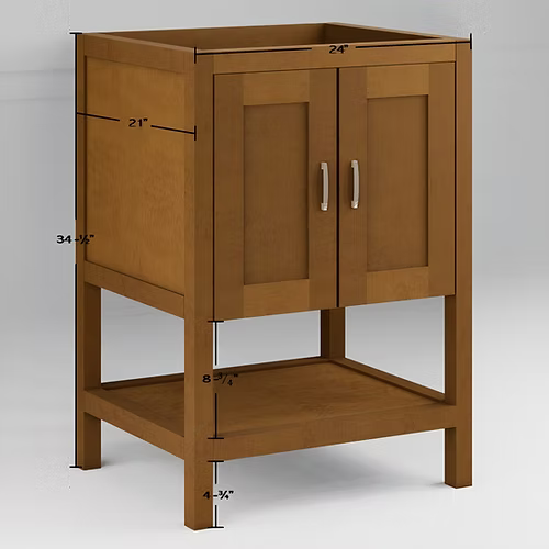 Monterey 24" Freestanding Bathroom Vanity with Solid Surface Integrated Sink Top
