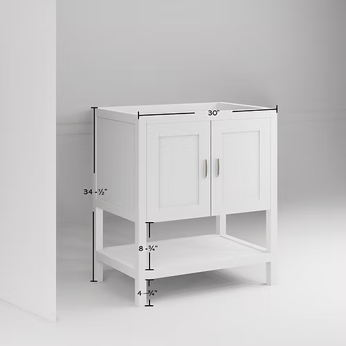 Monterey 30" Freestanding Bathroom Vanity with Solid Surface Integrated Sink Top