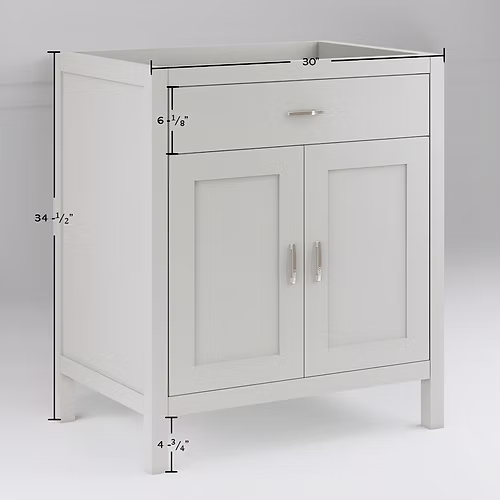 Newport 30" Freestanding Bathroom Vanity with Solid Surface Integrated Sink Top