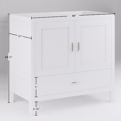 Catalina 36" Freestanding Bathroom Vanity with Solid Surface Integrated Sink Top