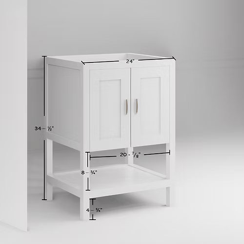 Monterey 24" Freestanding Bathroom Vanity with Solid Surface Integrated Sink Top