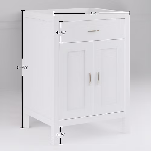 Newport 24" Freestanding Bathroom Vanity with Solid Surface Integrated Sink Top