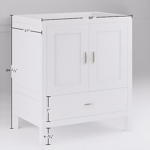Catalina 30" Freestanding Bathroom Vanity with Solid Surface Integrated Sink Top