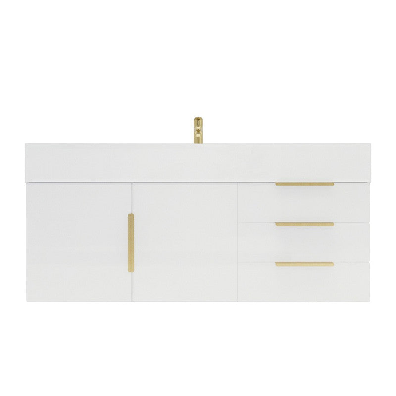 Bethany 48" Wall Mounted Bathroom Vanity with Reinforced Acrylic Integrated Sink Top
