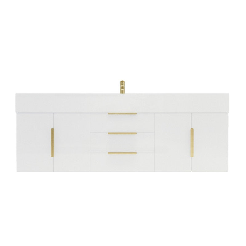 Bethany 60" Wall Mounted Bathroom Vanity with Reinforced Acrylic Integrated Sink Top