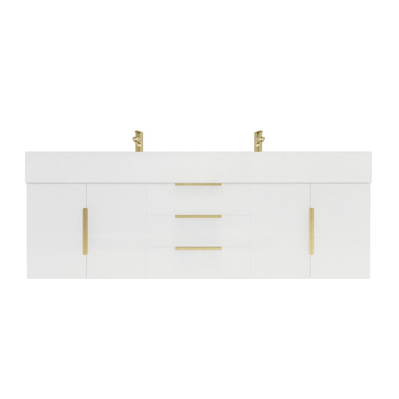 Bethany 72" Wall Mounted Bathroom Vanity with Reinforced Acrylic Integrated Sink Top