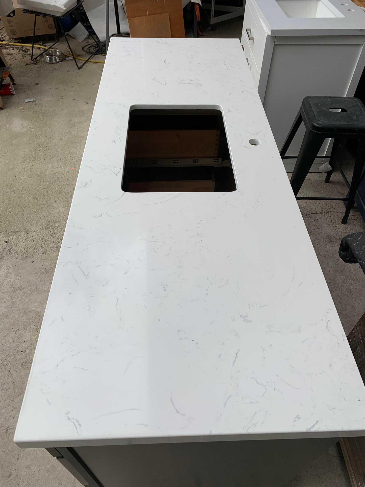 White Carrara Engineered Marble Vanity Top
