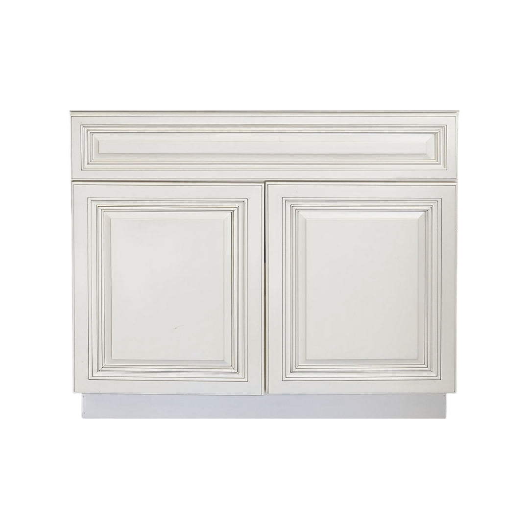 RTA Antique White Raised Panel 36" Freestanding Bathroom Vanity Sink Base with Optional Quartz or Ceramic Countertop