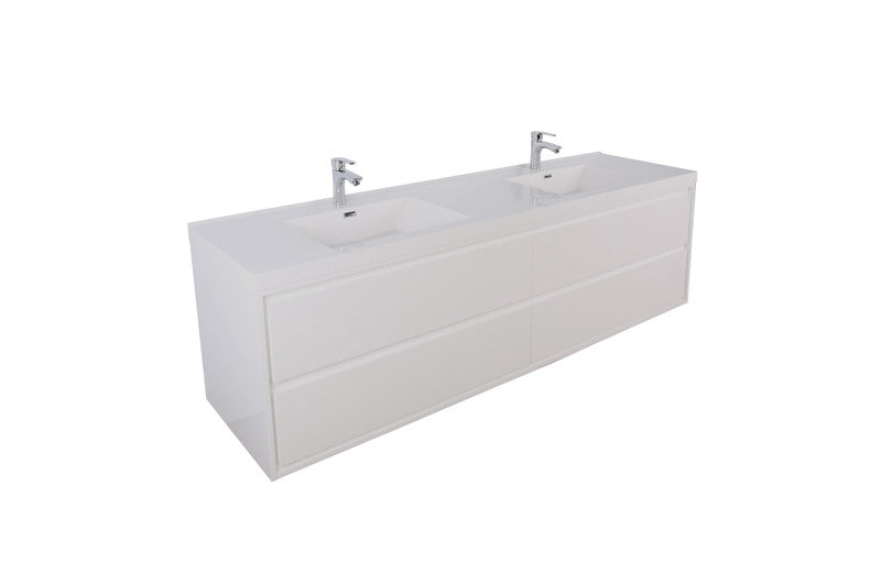 Sage 48" Wall Mounted Bathroom Vanity with Reinforced Acrylic Integrated Sink Top