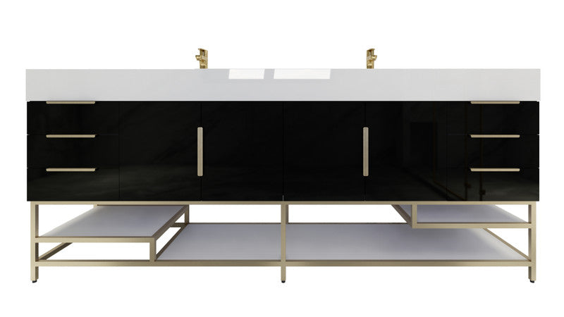 Bethany 84" Freestanding Bathroom Vanity with Reinforced Acrylic Integrated Sink Top