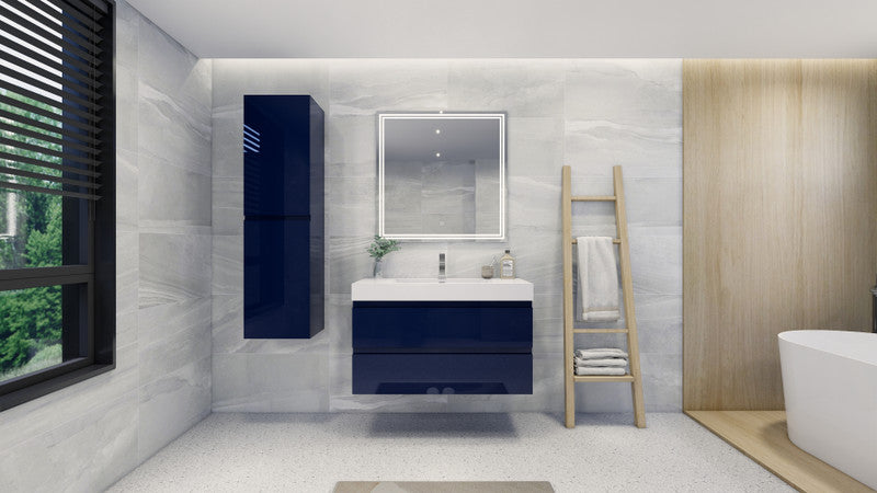 Fortune 42" Wall Mounted Bathroom Vanity with Reinforced Acrylic Integrated Sink Top