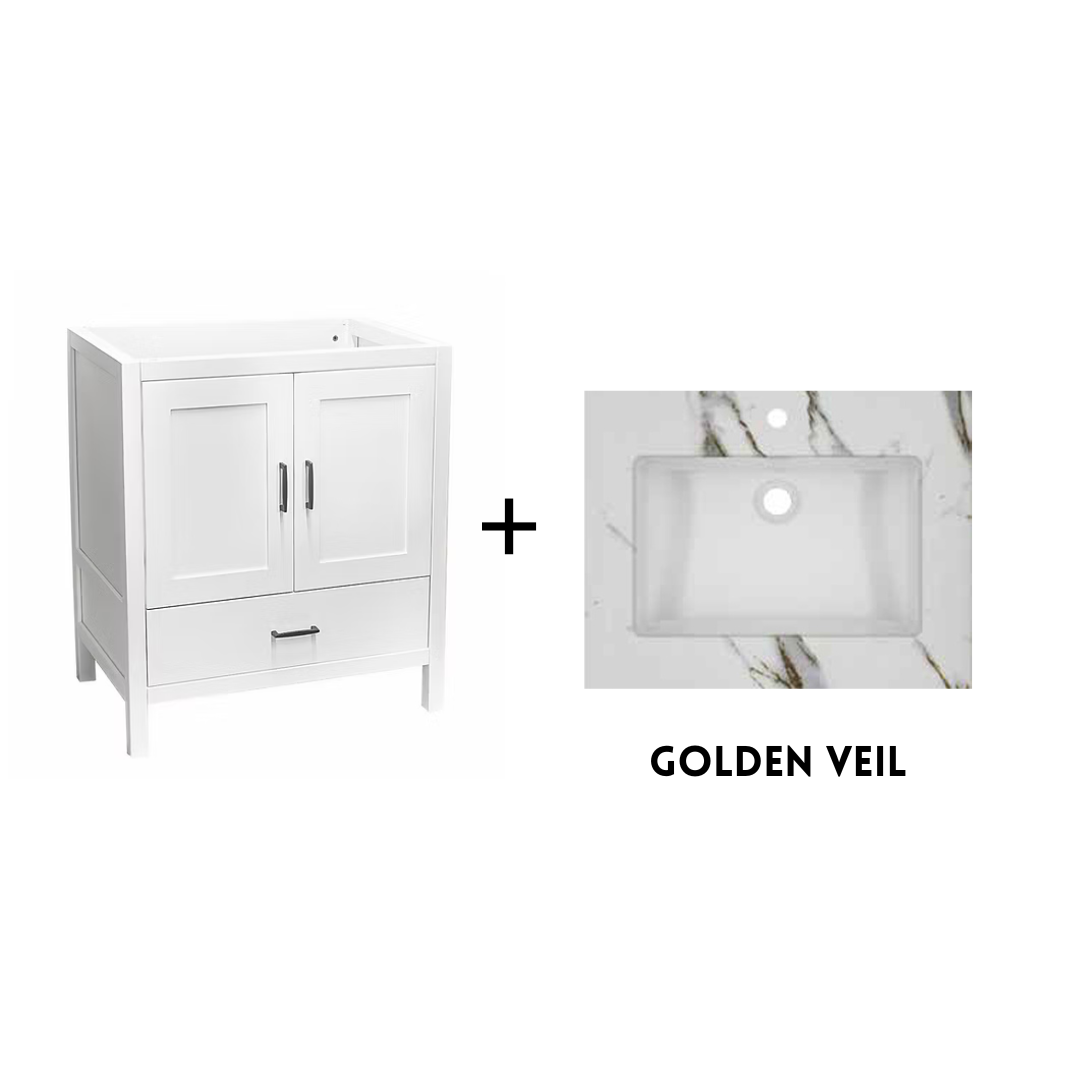 Catalina 36" Freestanding Bathroom Vanity with Solid Surface Integrated Sink Top