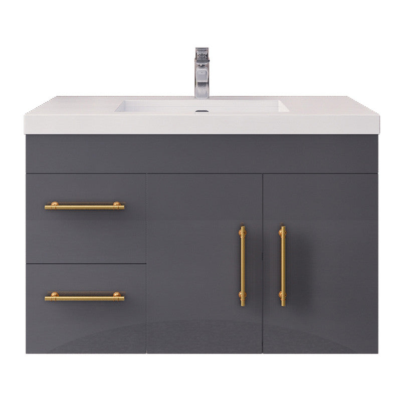 Elsa 36" Wall Mounted Bathroom Vanity with Reinforced Acrylic Integrated Sink Top