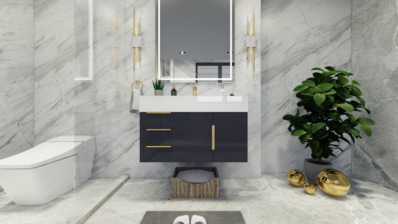Bethany 36" Wall Mounted Bathroom Vanity with Reinforced Acrylic Integrated Sink Top