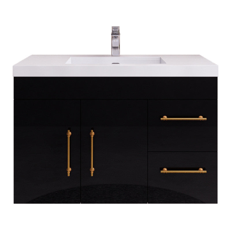 Elsa 36" Wall Mounted Bathroom Vanity with Reinforced Acrylic Integrated Sink Top