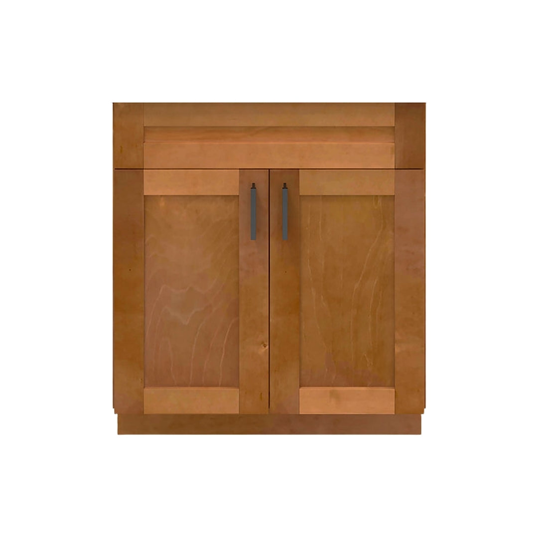 RTA Maple Shaker 30" Freestanding Bathroom Vanity Sink Base with Optional Quartz or Ceramic Countertop