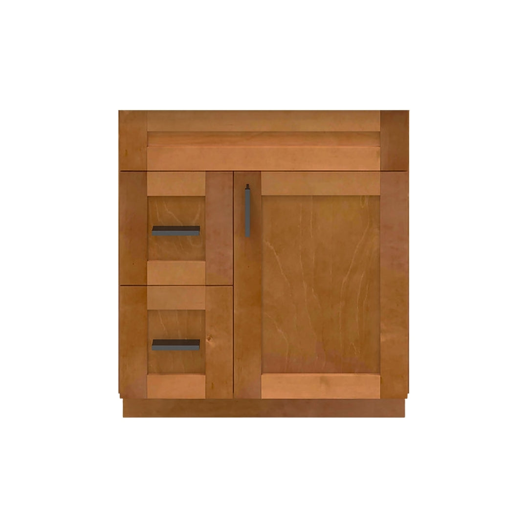 RTA Maple Shaker 30" Freestanding Bathroom Vanity Combo Base with Optional Quartz or Ceramic Countertop