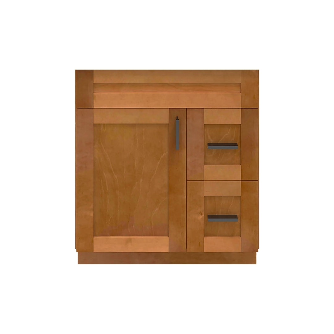 RTA Maple Shaker 30" Freestanding Bathroom Vanity Combo Base with Optional Quartz or Ceramic Countertop