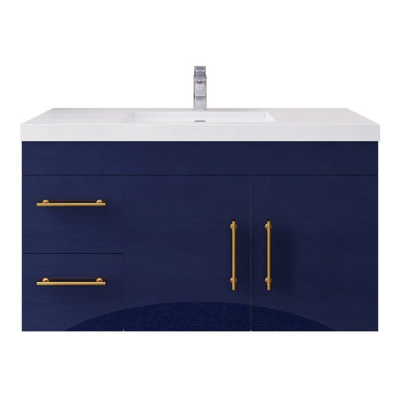 Elsa 42" Wall Mounted Bathroom Vanity with Reinforced Acrylic Integrated Sink Top