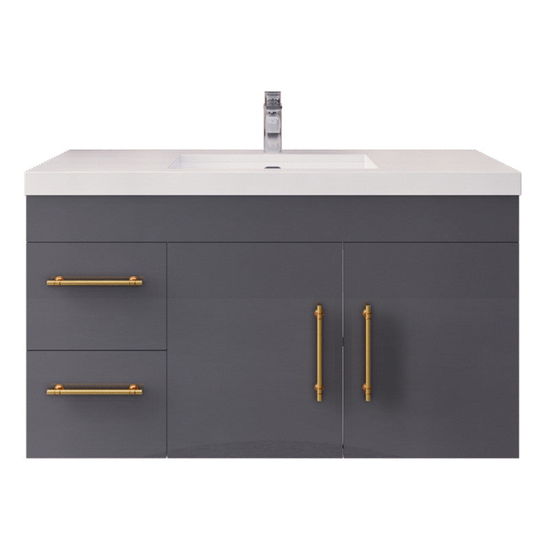 Elsa 42" Wall Mounted Bathroom Vanity with Reinforced Acrylic Integrated Sink Top