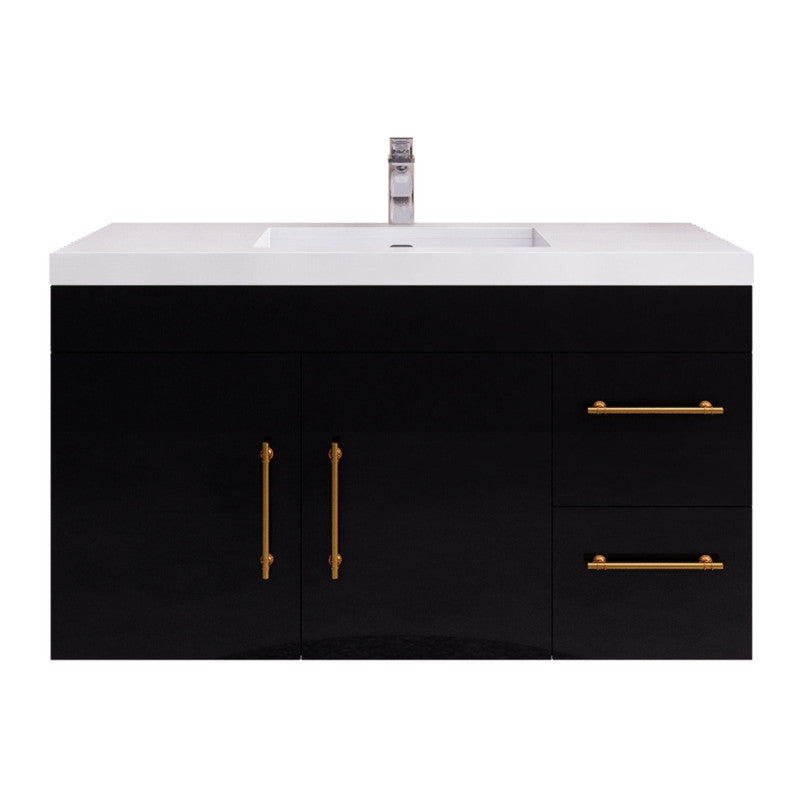 Elsa 42" Wall Mounted Bathroom Vanity with Reinforced Acrylic Integrated Sink Top