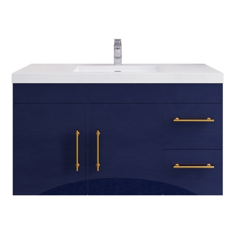 Elsa 42" Wall Mounted Bathroom Vanity with Reinforced Acrylic Integrated Sink Top