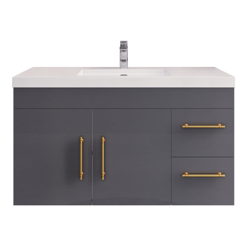 Elsa 42" Wall Mounted Bathroom Vanity with Reinforced Acrylic Integrated Sink Top