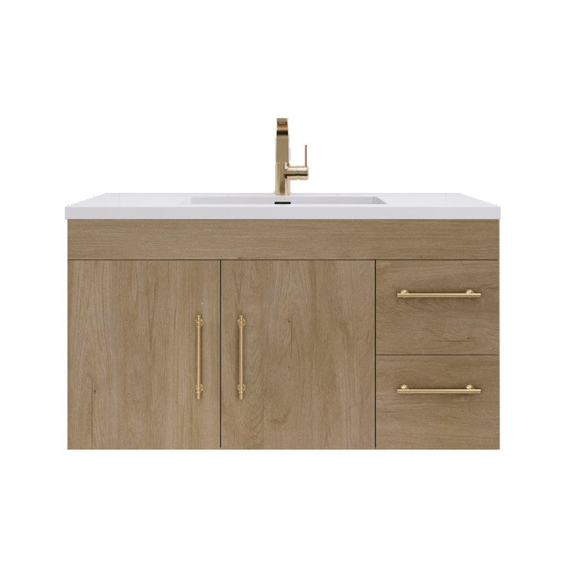 Elsa 42" Wall Mounted Bathroom Vanity with Reinforced Acrylic Integrated Sink Top