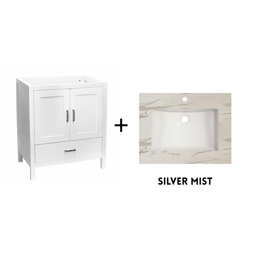 Catalina 36" Freestanding Bathroom Vanity with Solid Surface Integrated Sink Top