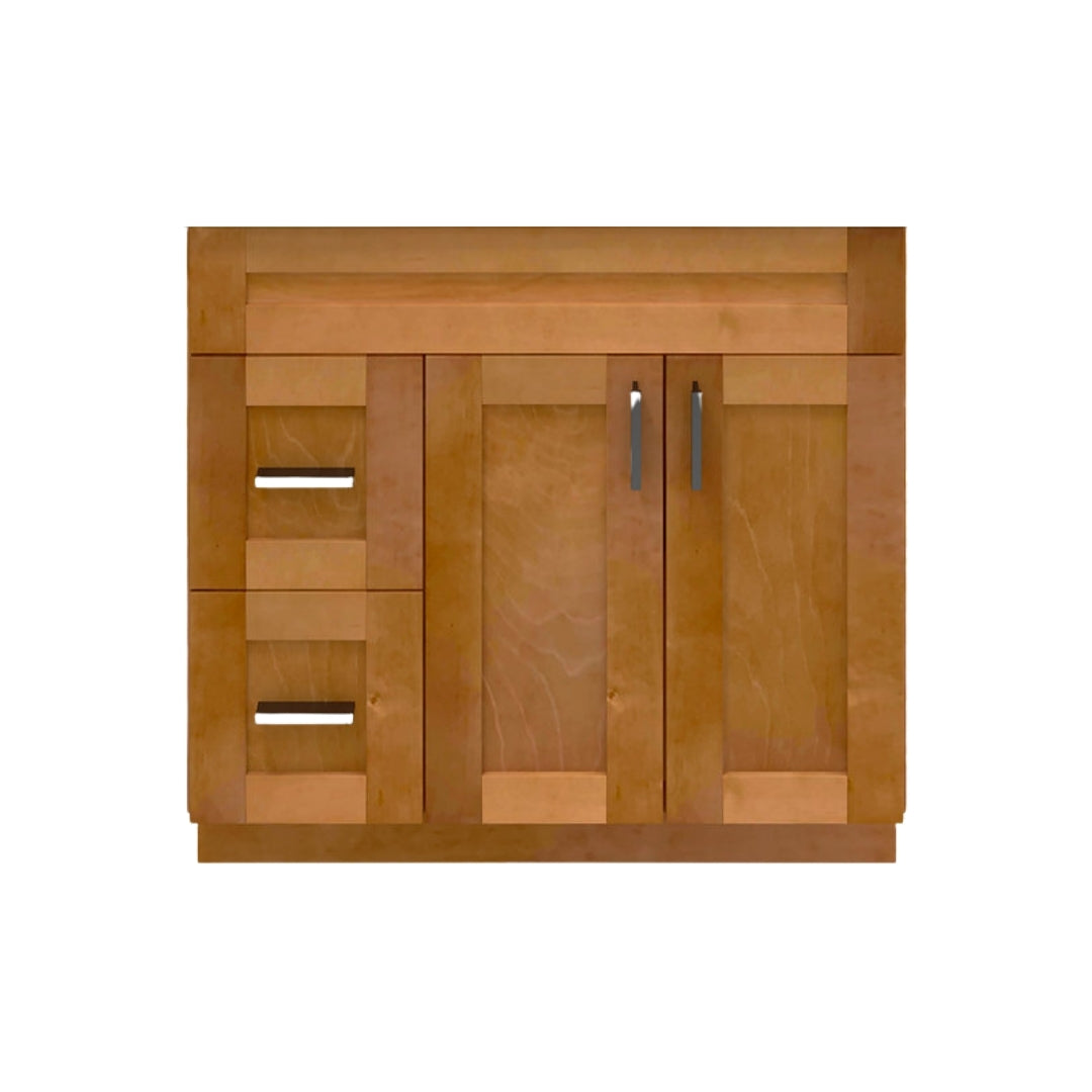 RTA Maple Shaker 36" Freestanding Bathroom Vanity Combo Base with Optional Quartz or Ceramic Countertop