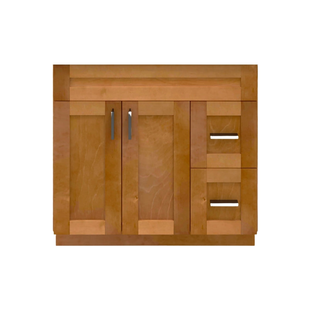 RTA Maple Shaker 36" Freestanding Bathroom Vanity Combo Base with Optional Quartz or Ceramic Countertop