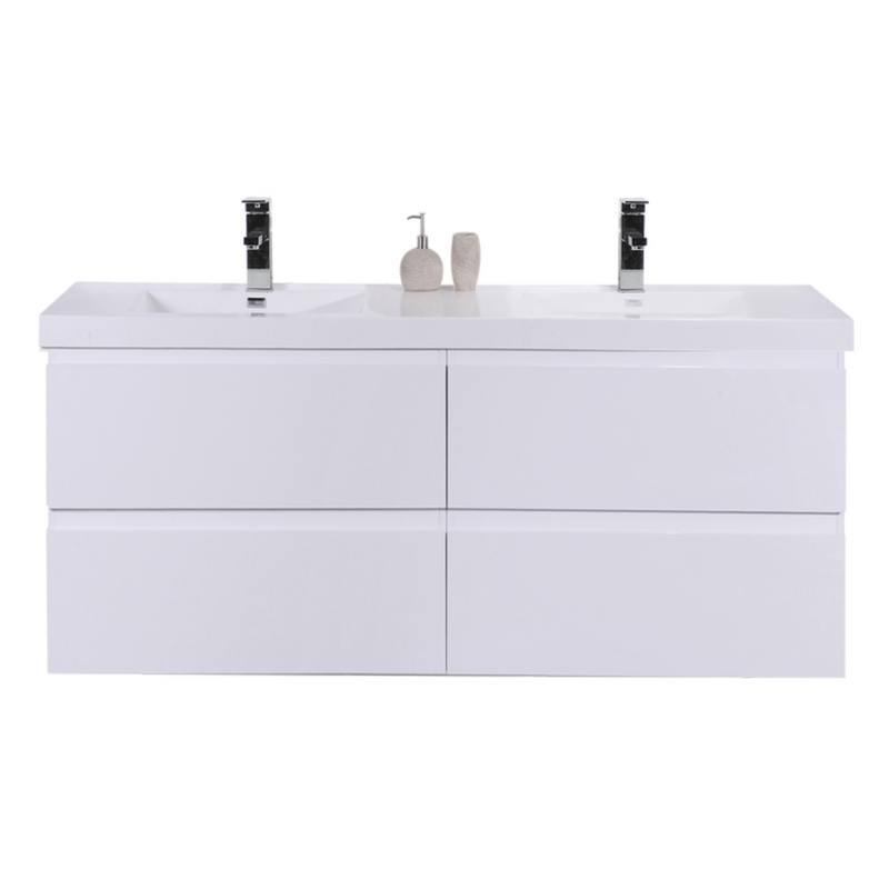 Bohemia Lina 48" Wall Mounted Bathroom Vanity with Reinforced Acrylic Integrated Sink Top