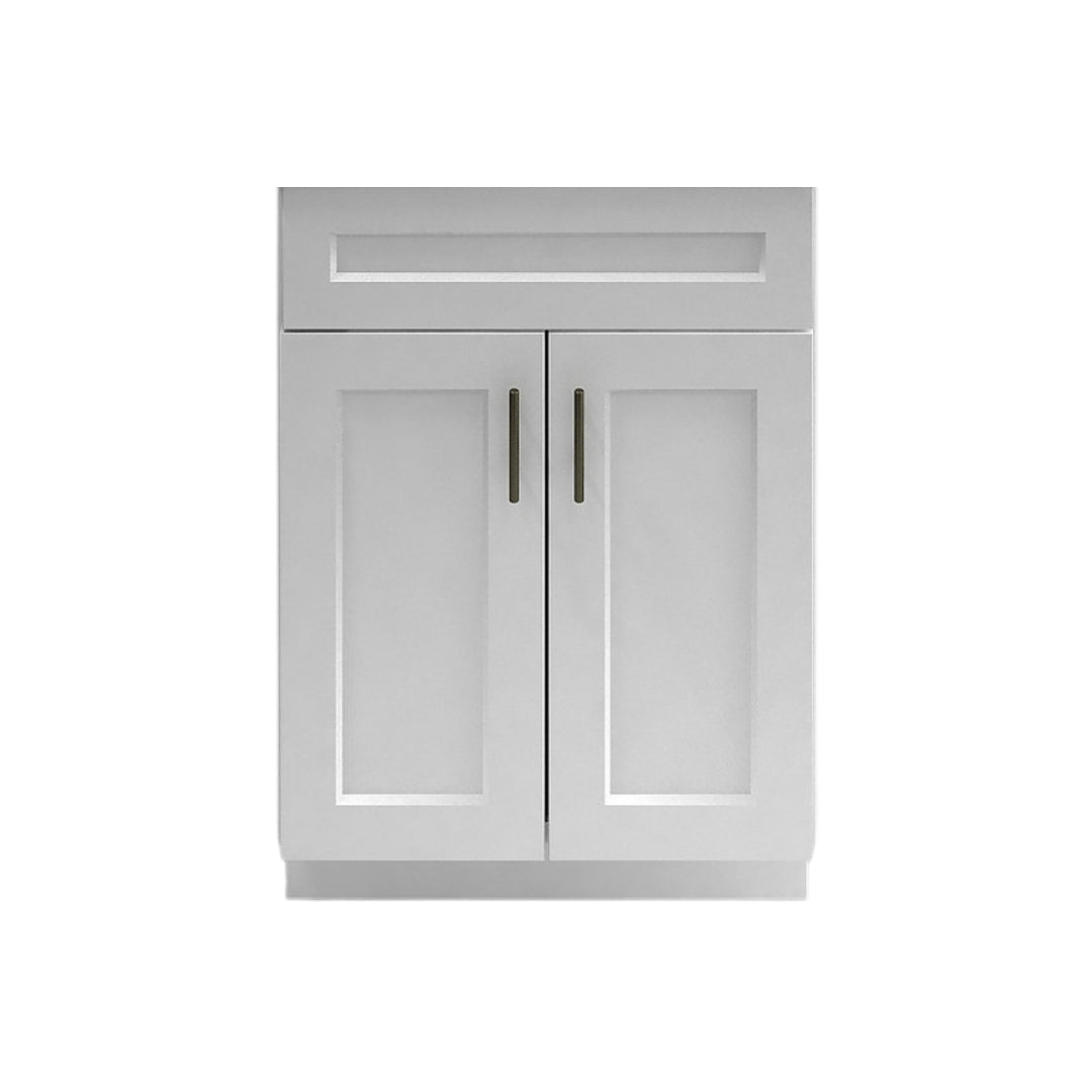 RTA White Shaker 24" Freestanding Bathroom Vanity Sink Base with Optional Quartz or Ceramic Countertop