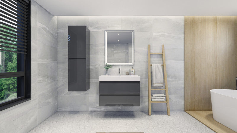 Fortune 36" Wall Mounted Bathroom Vanity with Reinforced Acrylic Integrated Sink Top