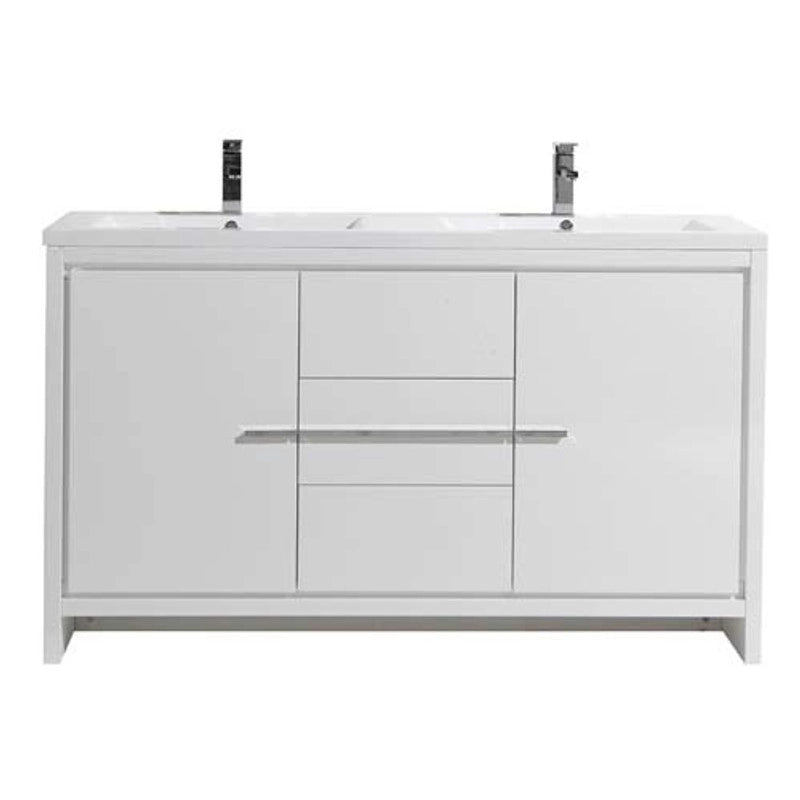 Dolce 60" Freestanding Bathroom Vanity with Reinforced Acrylic Integrated Sink Top