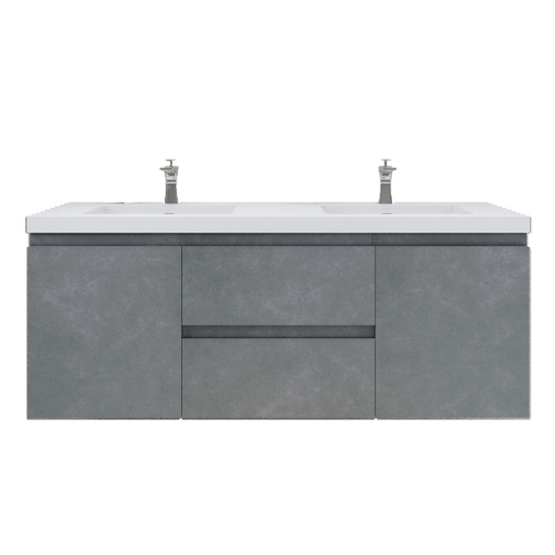 Bohemia Lina 60" Wall Mounted Bathroom Vanity with Reinforced Acrylic Integrated Sink Top