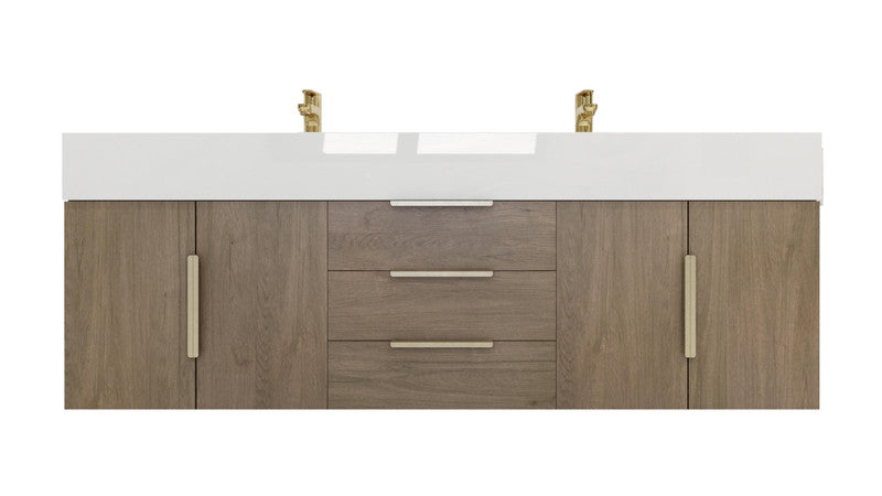 Bethany 60" Wall Mounted Bathroom Vanity with Reinforced Acrylic Integrated Sink Top
