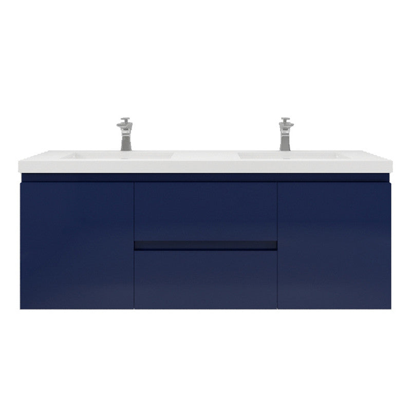Bohemia Lina 60" Wall Mounted Bathroom Vanity with Reinforced Acrylic Integrated Sink Top
